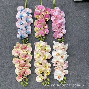 Fleurs artificielles Qiye, orchidées Phalaenopsis imprimées en 3D à 9 têtes, en caoutchouc souple, décoration de mariage, décoration de la maison - Product Image 3