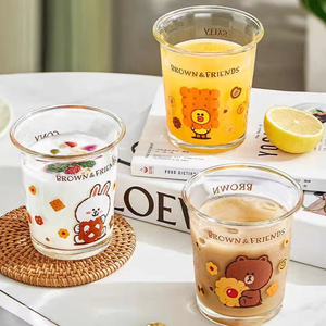 Verres à whisky roulés simples de 300 ml en cristal transparent pour café, lait, thé, avec logo personnalisé – Vente en gros - Product Image 1