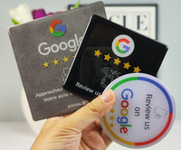 Carte intelligente NFC RFID en époxy avec impression personnalisée pour avis Yelp, avec puce NTAG215, étiquette PVC, 13,56 MHz, étiquette miniature étanche