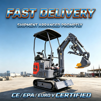 Livraison gratuite, mini-excavatrice de 1,5 tonne, moteur EPA, machine d'excavation puissante, fiable, durable, excavatrice compacte sur chenilles
