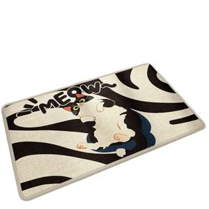 Tapis de salle de bain rectangulaire Meow Meow Cartoon, antidérapant, absorbant l'eau, séchage rapide, tapis de toilette, fibre de polyester - Product Image 4