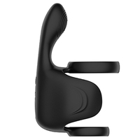 Meilleure vente Anneau pénien vibrant en silicone avec double anneau Scrotum Massage de la prostate Anneau pénien vibrateur pour hommes Retarder l'éjaculation
