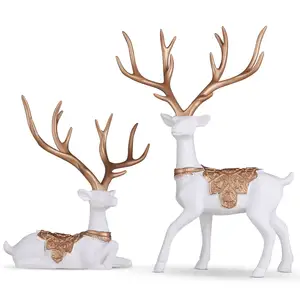 Fawn Fawn Statue Christmas Decorations Home Decor Table Living Room Entrance Table Decorations Christmas Reindeer Statues