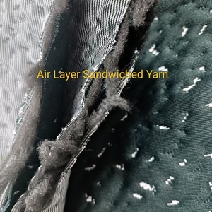 Hoogwaardig zacht luchtlaag polyester met gekreukelde textuur, teal kleurige jacquard gebreide stof met gevlekt patroon voor matrassen - Product Image 5