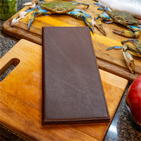 Porte-menus en cuir personnalisé double face avec logo sur mesure, fait main, pour listes de vins et menus de restaurant, portable, cadeaux modernes