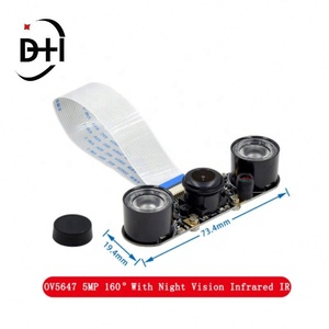 For <b>Raspberry</b> <b>Pi</b> 4 Night Vision Fisheye <b>Camera</b> <b>5MP</b> OV5647 70/95/160 Degree Focal Adjustable <b>Camera</b> for <b>Raspberry</b> <b>Pi</b> 3 Model B - Product Image 2