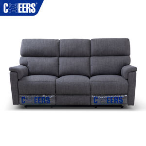 MANWAH cheer <span class=keywords><strong>Euro</strong></span> tissu rembourré 3 places canapé de salon inclinable manuel - Product Image 2