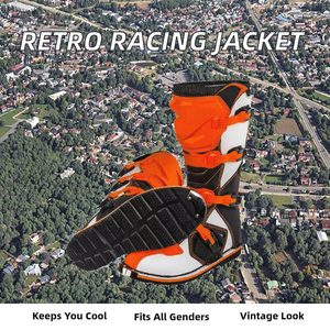 Bottes de moto pour hommes |   Bottes de course en cuir pour homme |   Bottes de protection professionnelles pour la moto - Product Image 2