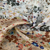 Matériau métallique en gros 100% polyester 75D impression en mousseline de soie avec finition douce et bonne chute