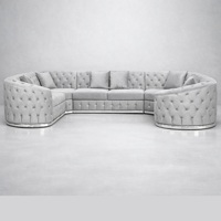 Ensemble de canapés modernes pour salon d'hôtel, rembourrage personnalisé, coussins en éponge haute densité, design capitonné, structure en bois