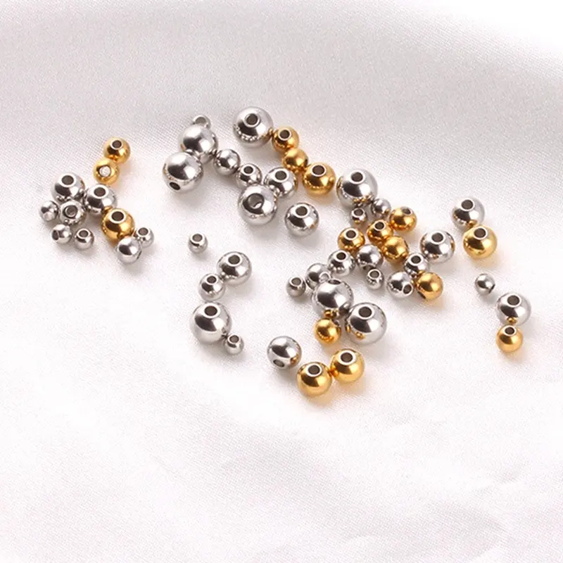 Edelstahl runde Perle 2 mm3mm4mm5mm6mm8mm10mm Metall perle DIY Schmuck Zubehör glatte Perle Großhandel