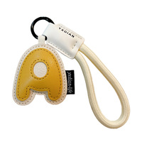 Porte-clés en cuir personnalisé avec lettre de l'alphabet, pendentif de sac créatif et mignon, mini ornement suspendu tendance, cadeau