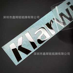 Applying Metallic Mirror Finish Split <b>Letter</b> Logo Stickers Self <b>Adhesive</b> High Adhesion Nameplate Plaque 0.06mm Die Cutting - Product Image 4