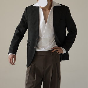 Chemises en coton de qualité supérieure, légères, décontractées, personnalisées, chemises à manches longues à col en V pour hommes, couleur <span class=keywords><strong>blanche</strong></span>, pour l'été - Product Image 4