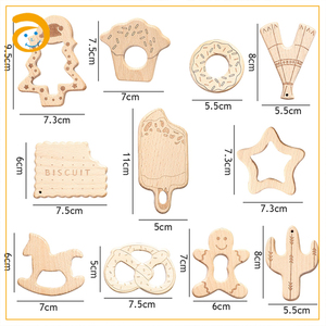 Mordedor de madera de haya Natural personalizado <span class=keywords><strong>para</strong></span> bebé, juguete de dentición al <span class=keywords><strong>por</strong></span> <span class=keywords><strong>mayor</strong></span> - Product Image 4