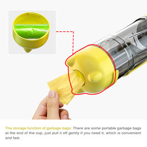 4 in 1 forniture per animali domestici multiuso borraccia per cani da viaggio all'aperto con contenitore per alimenti e Dispenser per sacchetti di cacca - Product Image 6
