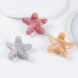 Einfache Sternform anpassbare 9cm PVC Lady Girls Haar klauen clips Frische süße Klauen clips Glitzernde Clips - Product Image 2