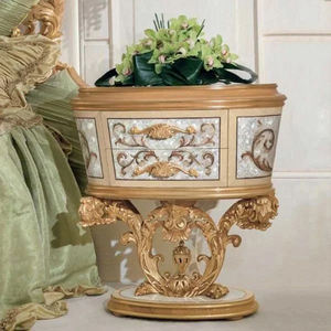 Luxo Sábio Verde Estofados Cama King Size Barroco Folha De Ouro Esculpida Moldura De Madeira para Villa Mansion Master Quarto - Product Image 4