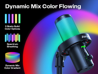 Micrófono de Condensador Cardioide USB Tipo-C Personalizado OEM para Juegos y Streaming, Cancelación de Ruido, Filtro Pop, Iluminación RGB, 40Hz-18kHz