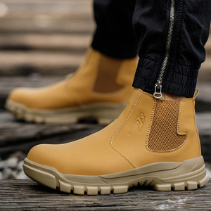 Bottes <span class=keywords><strong>de</strong></span> sécurité en cuir pour hommes anti-perforation, légères, avec embout en acier, anti-écrasement, pour soudeurs industriels - Product Image 4