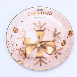 Assiette en céramique 3D de Noël de 8 pouces, vaisselle de style nordique, assiettes à dîner en céramique - Product Image 1