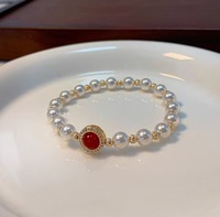 Bracelet de perles Maillard en pierre œil-de-tigre pour femme, style luxe léger, perles marron rétro exquises, qualité supérieure