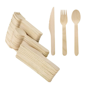 Disposable Wooden Cutlery Spoon Fork Knife Biodegradable Wooden Cutlery Set Biodegradable Flatware Set
