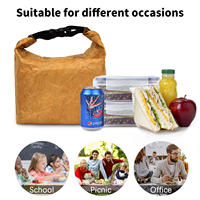 Boîte à Lunch et sac en papier lavable, sans fermeture éclair, isolé thermiquement, pour la livraison des aliments