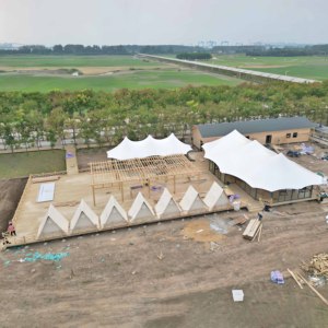 Tenda Glamping di Lusso 3 Camere 1 Soggiorno Cucina Interna Bagno Impermeabile 4 Stagioni per Safari Resort Campeggio - Product Image 6