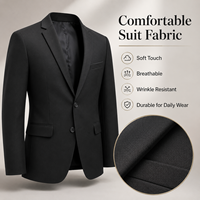Veste de costume professionnelle à deux boutons, revers cranté, coupe classique, en coton antibactérien, plusieurs couleurs unies, uniforme de personnel, blazer personnalisé