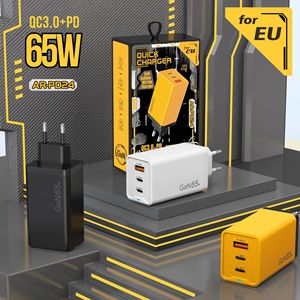 Bộ sạc nhanh điện thoại di động 65W, USB + Dual Type-C Đ<span class=keywords><strong>a</strong></span> cổng PD Sạc nhanh, Đầu sạc tiêu chuẩn Châu Âu - Product Image 3
