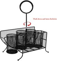 Grand organisateur de rangement pour vaisselle, assiettes, serviettes, couverts, buffet, en métal durable et moderne