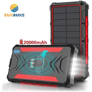 Wholesale Solar camping big solar cell phone charger power bank 20000mah fast charging solar phone charger
