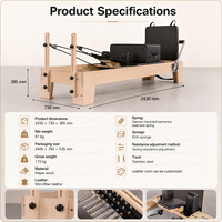 Equipo de Pilates Reformer de Madera de Arce con Certificación CE para Entrenamiento de Core en Estudio de Fitness, Máquina de Pilates Reformer