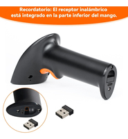 Escáner de Código de Barras Inalámbrico 3 en 1 con Bluetooth 2.4G, Lector de Código de Barras de Alta Velocidad 1D/2D para Hotel/Logística, BWHS25L