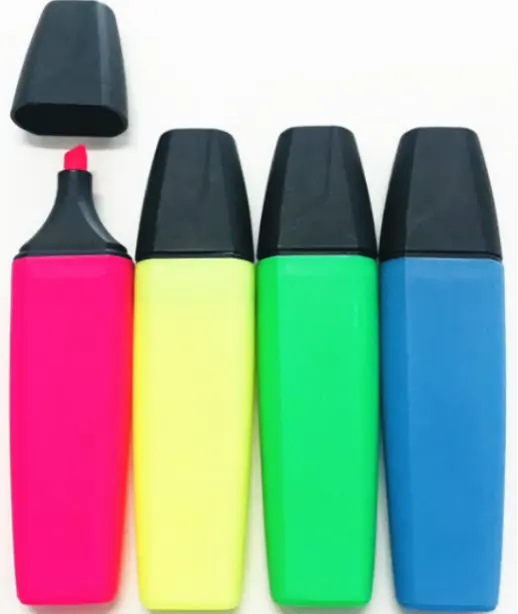 Multi ink color sufficient capacity water based highlighter pen set marker