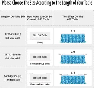 <span class=keywords><strong>Gonna</strong></span> da tavolo in tulle arricciato effetto salice, impermeabile, stile americano, su misura, per tavoli rettangolari o rotondi, 6FT - Product Image 5