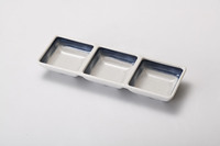 Assiette de service moderne 3 compartiments en mélamine 100 % écologique pour sauces et accompagnements – Idéale pour restaurants et hôtels