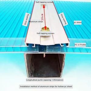 Feuille de <span class=keywords><strong>polycarbonate</strong></span> en plastique d'isolation thermique transparente ignifuge de 10mm 6x2 pouces panneau feuilles de soleil feuille en relief PC - Product Image 5