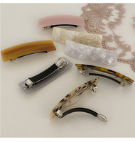Barrettes françaises pour femmes pinces à cheveux en résine acrylique classiques simples écaille de tortue maigre grande poignée antidérapante pour cheveux épais