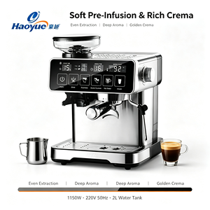Macchina per <span class=keywords><strong>Caffè</strong></span> Espresso Tutto-in-Uno HY in Acciaio Inox con Schermo Touch, 20 Bar, Macinacaffè, Serbatoio da 2L, per Casa e Ufficio, Prepara Americano e <span class=keywords><strong>Latte</strong></span> - Product Image 1
