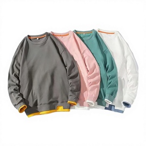 Sweat à capuche tricoté fin et ample pour homme, col rond, couleur unie, style sport décontracté, pull tendance pour couple, streetwear hip-hop - Product Image 3