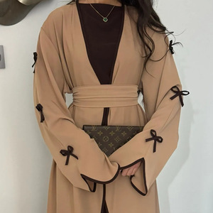 Zifeng OME nueva moda venta Europa Oriente Medio Dubai belleza pura vestido con lazo Abaya - Product Image 1