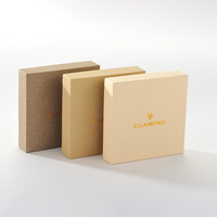 Boîte cadeau en papier kraft personnalisée avec logo, pochette en microfibre et insert en velours pour ensemble d'emballage de bijoux (collier, bague, boucles d'oreilles)