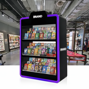 Espositore per Giochi e Hobby, Stand da Terra per Giochi di Carte Collezionabili con Telaio in Metallo e Binari Regolabili - Product Image 1