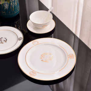 Service de table de luxe en porcelaine fine, best-seller, comprenant bols, assiettes et tasses minimalistes, origine Guangdong, décoration sous glaçure - Product Image 4