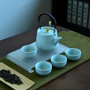 Ceramic Kung Fu Tea <b>Set</b> <b>Teapot</b> With Handle Business Gift Commercial Use Personalization Option Spring 2026 - Product Image 3