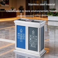 Poubelle double en métal Classifier la poubelle Deux poubelles 30L Poubelle de recyclage 2 compartiments avec seau intérieur