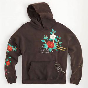 Sweat à capuche surdimensionné en polyester/coton pour homme, avec broderie graphique personnalisée, décontracté pour l'hiver - Product Image 2