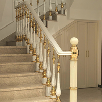 Rampe d'escalier de luxe en métal, balustrades en cuivre et aluminium, style palais français européen pour villas